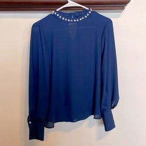 Pearl detail blouse top NWT